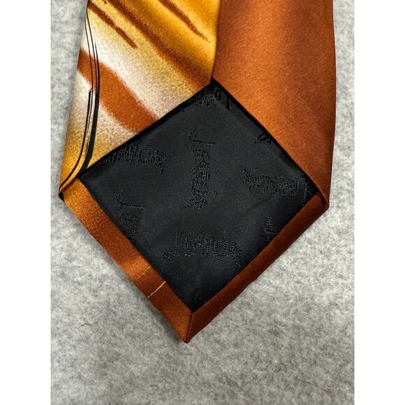 J. Garcia Two Guards Collection Fifty Six Orange Brown Silk Neck Tie - Picture 4 of 6